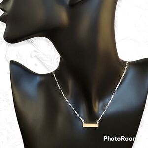 3/$30 Dainty Irridescent Mini Bar Pendant Chain Necklace